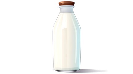 Cute Milk Bottle Cartoon Vector Illustration for Beverage Packaging Design