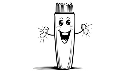 Detailed freehand drawn black and white cartoon illustration of an electric toot