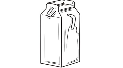 Creative freehand textured cartoon milk carton illustration for designs