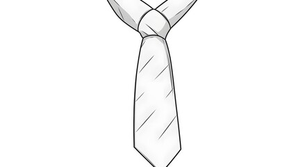 Professional line drawing cartoon of a tie for business presentations and fashion designs