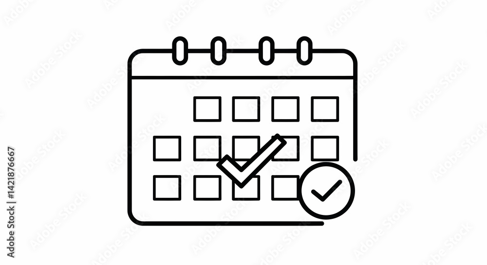 Poster calendar with checkmark icon appointment scheduling reminder