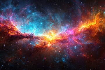 Fototapeta premium A Stunning Cosmic Nebula in Vibrant Colors