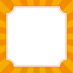 オレンジ色の集中線に角なしフレーム　正方形
Orange concentrated lines with no corners, square frame