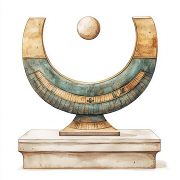 Elegant ancient artifact with geometric design and circular element