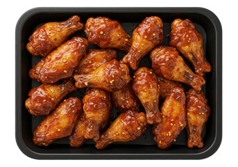 Crispy chicken wings in a pan