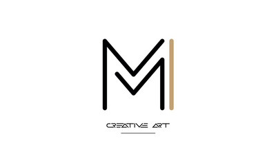 MI, IM, M, I abstract letters logo monogram