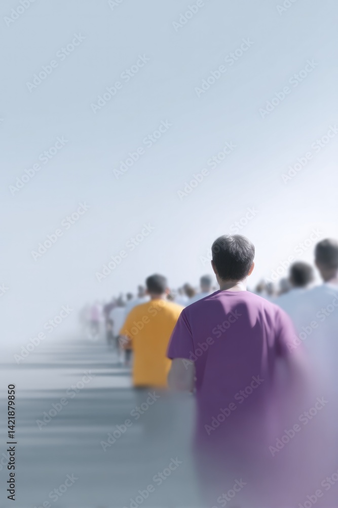 Poster capture diverse group of runners on global running day showcasing various ages and backgrounds utili