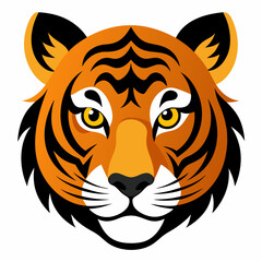 Ultra Realistic Tiger Face with Amber Fur and Sharp Eye Detail