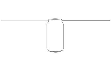 Continuous line drawing of soda aluminum can. One line of aluminum can, Continuous line drawing of soda aluminum can. One line of aluminum can. Soda refreshing drink concept continuous line art.