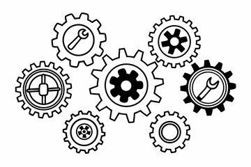 gear wheels isolated on white
