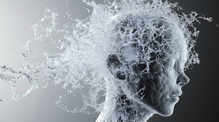 3d illustration of the soul crystallized body and comes out. Crystallized Threads. Illustration