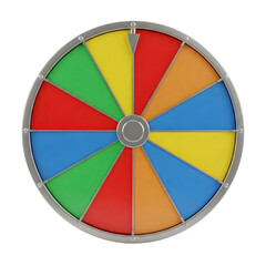 Colorful wheel of fortune isolated on a transparent background 