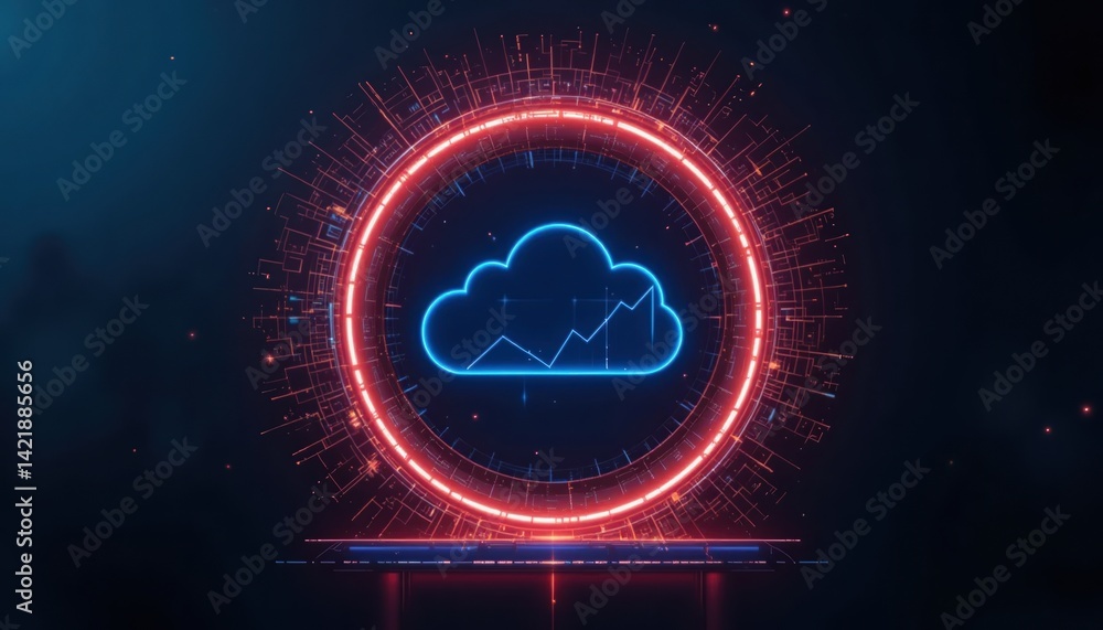 Poster analyzing cloud data trends in a digital environment a visual exploration of data analytics and clou
