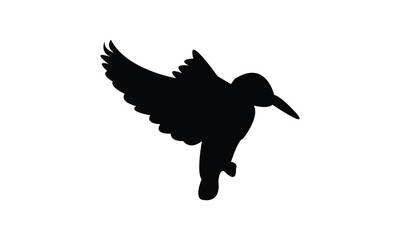 African pygmy kingfisher bird Silhouette Design  And Vector Illustration. 