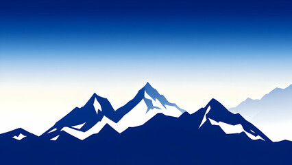 Minimalist Mountain Peaks: Vector Art on Gradient Blue Sky.
 Graphic Mountain Design: Angular Shapes and Blue Gradient.
 Serene Mountain Illustration: Vector Peaks on Light Sky.

