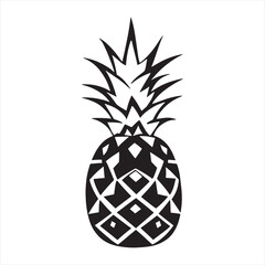 Pineapple Silhouette Icon | Tropical Summer Fruit Vector Illustration