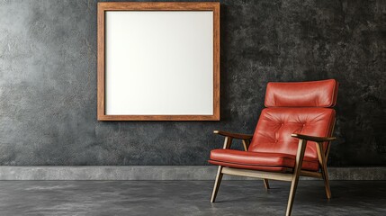 Empty Frame Modern Interior Design Mockup