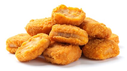 Appetizing nuggets isolated on white background