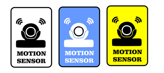 Motion sensor. Icon with reflection on white background