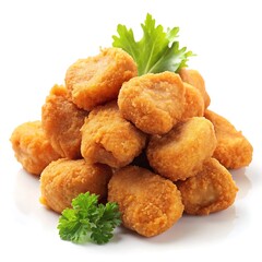 Appetizing nuggets isolated on white background