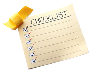 checklist paper isolaed on transparent background