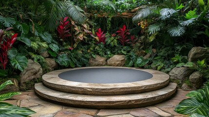 Fototapeta premium Tropical Garden Stage Area Outdoor Setting
