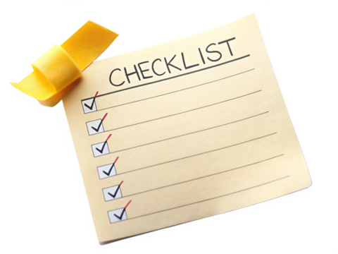 checklist paper isolaed on transparent background