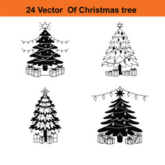 Christmas tree silhouette perfect for holiday decor and festive designs. Its minimalist outline brings timeless Christmas charm to any project.Christmas Tree