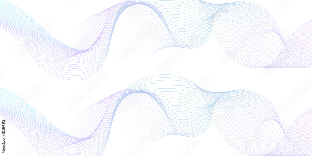 Aufkleber white wave curve lines banner background design. abstract soft wave lines dynamic flowing purple and