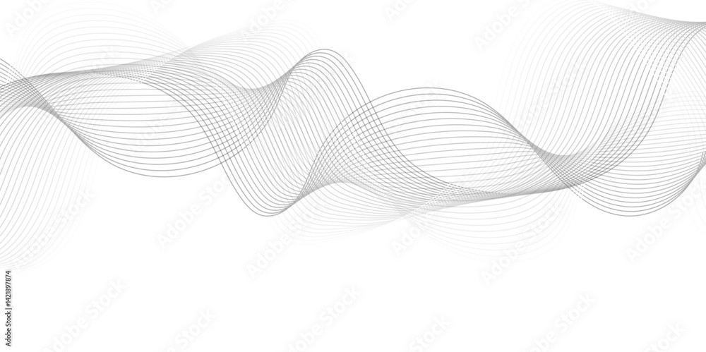 Aufkleber white wave curve lines banner background design. abstract soft wave lines dynamic flowing gray light