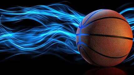Basketball in motion, abstract background, sports, game