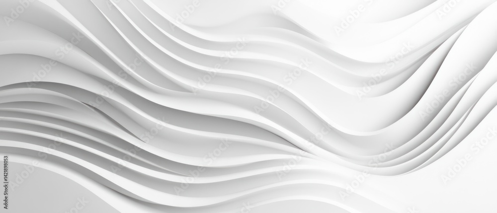 Poster abstract white wave pattern: a study in smooth curves and light