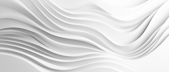Fototapeta premium Abstract White Wave Pattern: A Study in Smooth Curves and Light