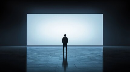 Obraz premium Intriguing light in dark room play of shadow and illumination mysterious