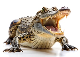 Naklejka premium Crocodile isolated on white background