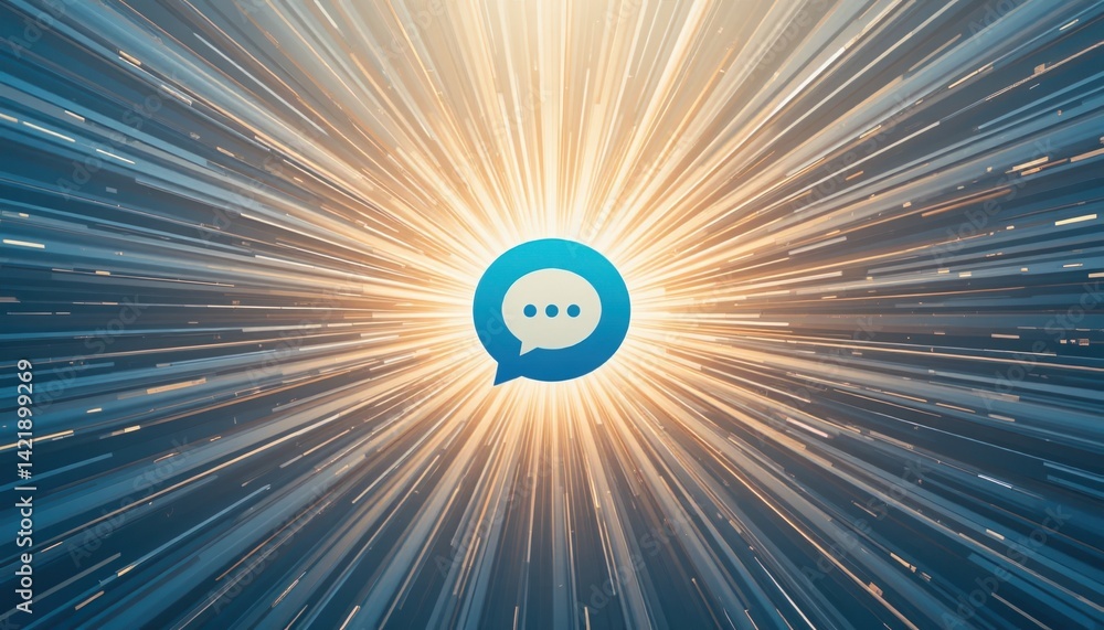 Poster dynamic communication burst digital space graphic representation abstract environment eye-level view
