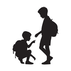 Boy growing up Silhouettes Collection Premium Vector template  White Background.