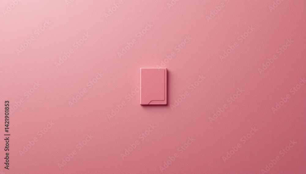 Poster minimalist design action featuring a soft pink square on a smooth surface modern aesthetic studio en