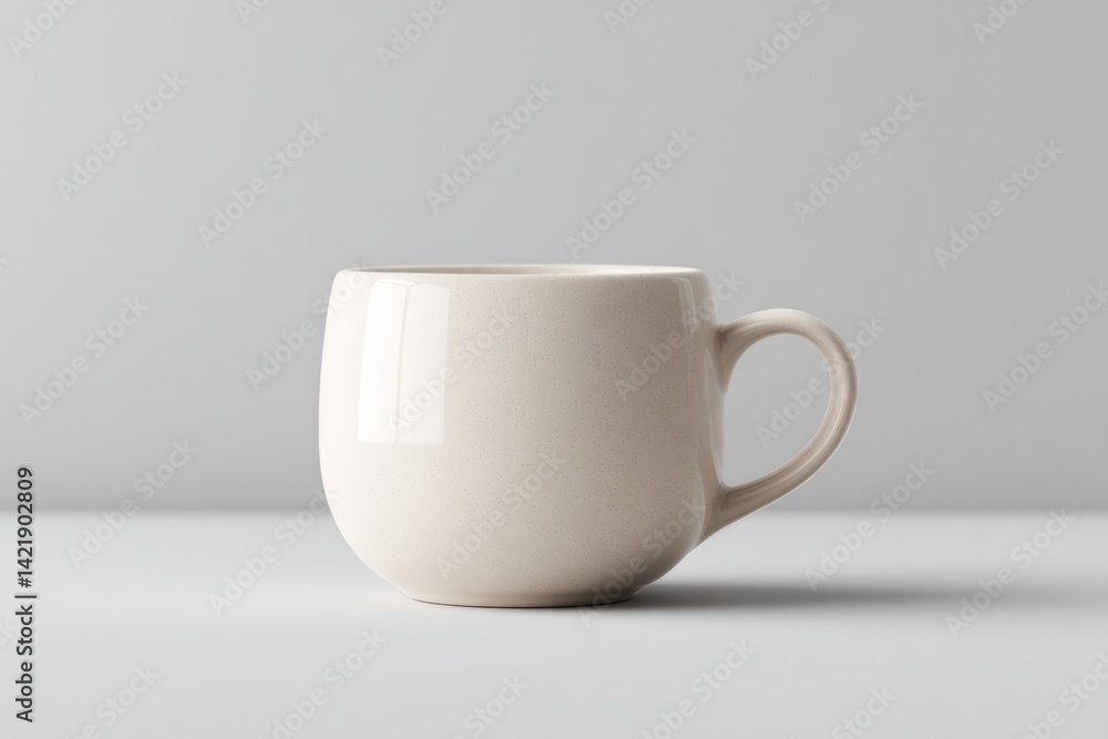 Poster empty mug placeholder on plain surface minimalistic background allows for endless branding possibili