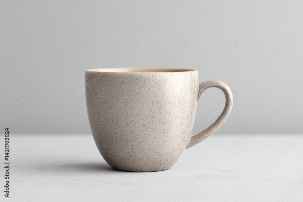 Aufkleber empty mug placeholder on plain surface minimalistic background allows for endless branding possibili