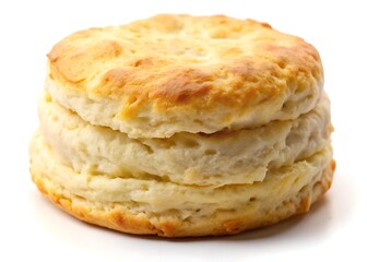 Fluffy buttery biscuit isolated on white background