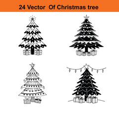Obraz premium Christmas tree silhouette perfect for holiday decor and festive designs. Its minimalist outline brings timeless Christmas charm to any project.Christmas Tree
