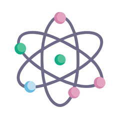 Atom Model Icon Representing Atomic Structure