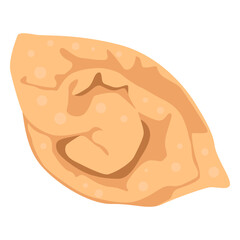 Illustration of a wonton or chinese dumpling