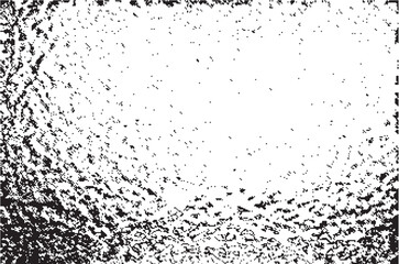 Black Spray Halftone Texture on White Background with Grunge Dust and Noise Effect