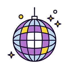 Disco Ball Icon Representing Dance Party Decoration and Nightlife Vibes