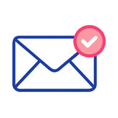 Envelope with Checkmark Icon Representing Verified Mail and Approved Communication