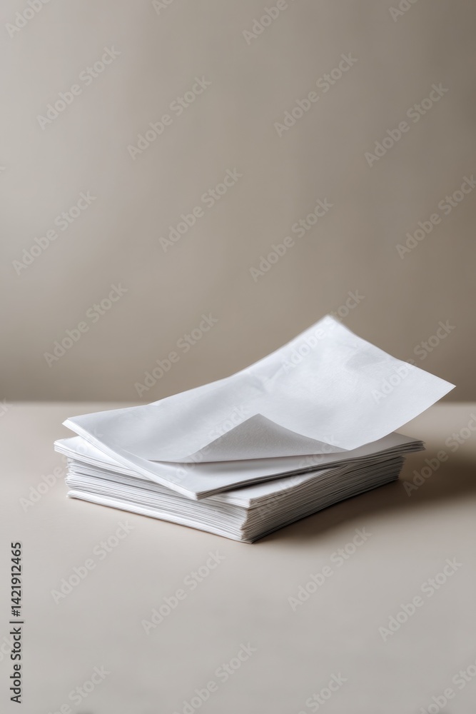 Poster minimalistic credit application form lying on plain uncluttered surface with ample copy space