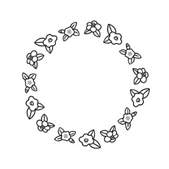 シンプルな手書きのかわいい椿フレーム