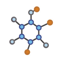 Molecule Structure Icon Representing Chemical Compound or Scientific Model